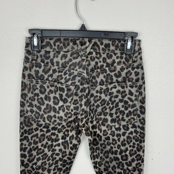 Veronica Beard Jeans Brooke Skinny Coated Leopard Size 24/00 Mid Rise Skinny - Picture 8 of 9